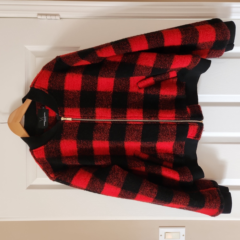 Vanessa Alexandria Plaid Wool Bomber
